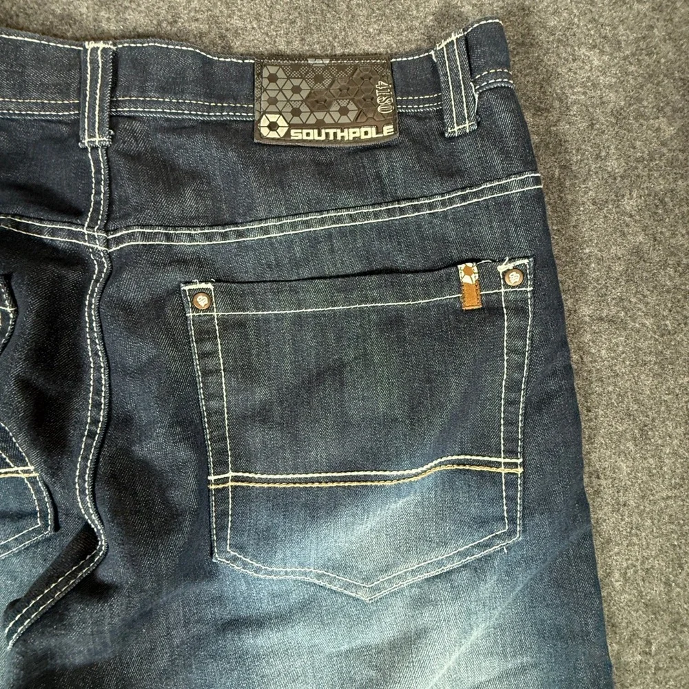 Y2K Southpole Jeans Men's 38x31 Altered Dark Wash Baggy Hip Hop Streetwear Denim